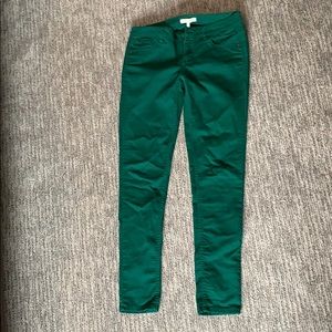 Green skinny jeans